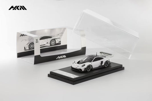 HKM 1:64 911 (992) GT3 R Rennsport Single Seat Track Edition Brumos Spoiler White