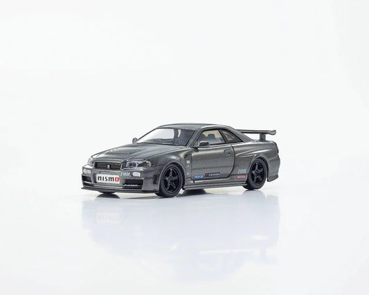 Kyosho 1:64 Nissan NISMO R34 GT-R Grey NISMO BNR34 CRS Version (MOTN LED Base Compatible)