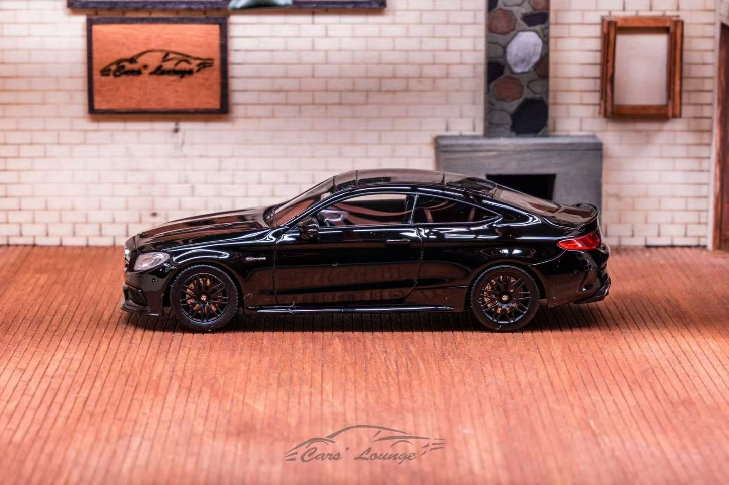 [Premium Resin Model] Car Lounge 1:64 Mercedes-Benz C63S Coupe C-Class W205 Obsidian Black Premium Box Packaging (Limited to 399 Pieces)