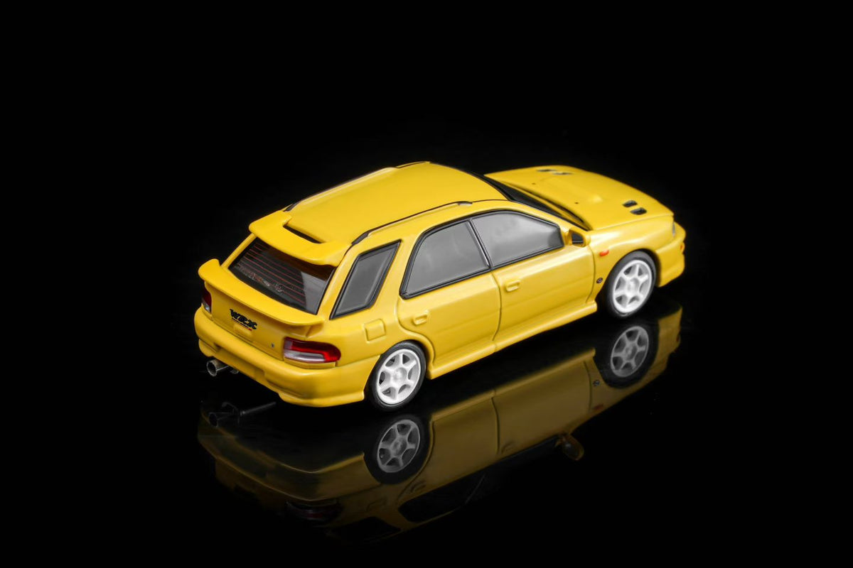 Motorhelix 1:64 Subaru Impreza Wagon WRX STi Ver. VI GF8 Cashmere Yellow Openable Front Hood Detailed Engine Official Licensed
