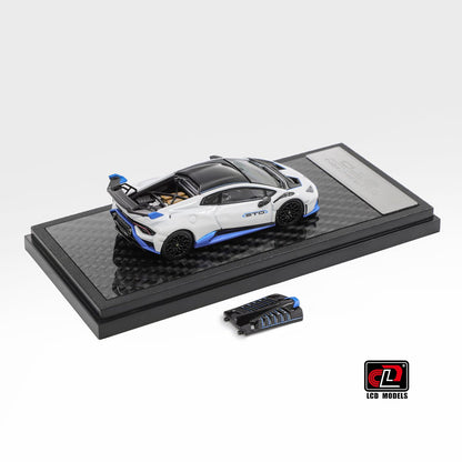 LCD Model 1:64 Lamborghini Huracan STO White Openable Engine Hood with Detailed Engine Lamborghini Official Licensed