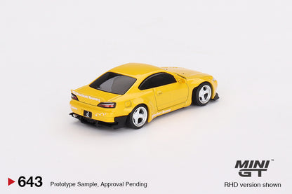 Mini GT 1:64 Nissan Silvia (S15) Rocket Bunny Bronze Yellow RHD (MGT00643-CH)