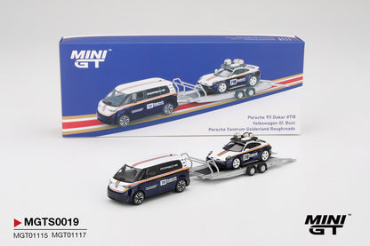 Mini GT 1:64 Porsche 911 Dakar #718 / Volkswagen ID. Buzz Porsche Centrum Gelderland Roughroads Set (MGTS0019)