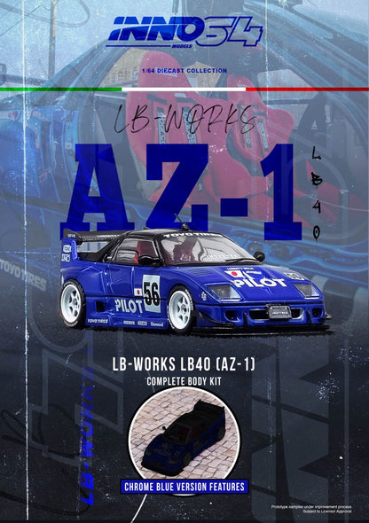 INNO64 1:64 MAZDA AZ-1 LIBERTY WALK LB40 PILOT in Premium Box Packaging (IN64-LBWK-AZ1-01)