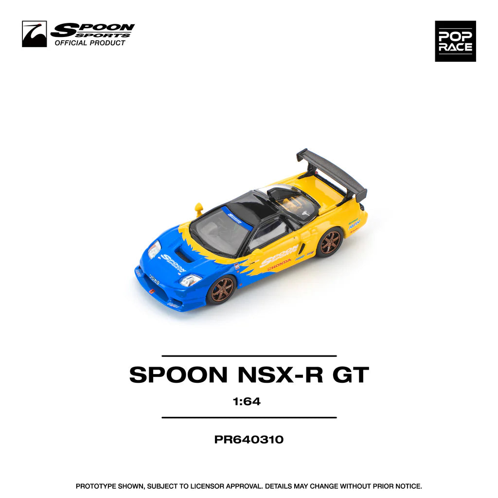 Pop Race 1:64 Honda Spoon NSX-R GT Opening Hood Detailed Engine Spoon Official Licensed (PR640310)