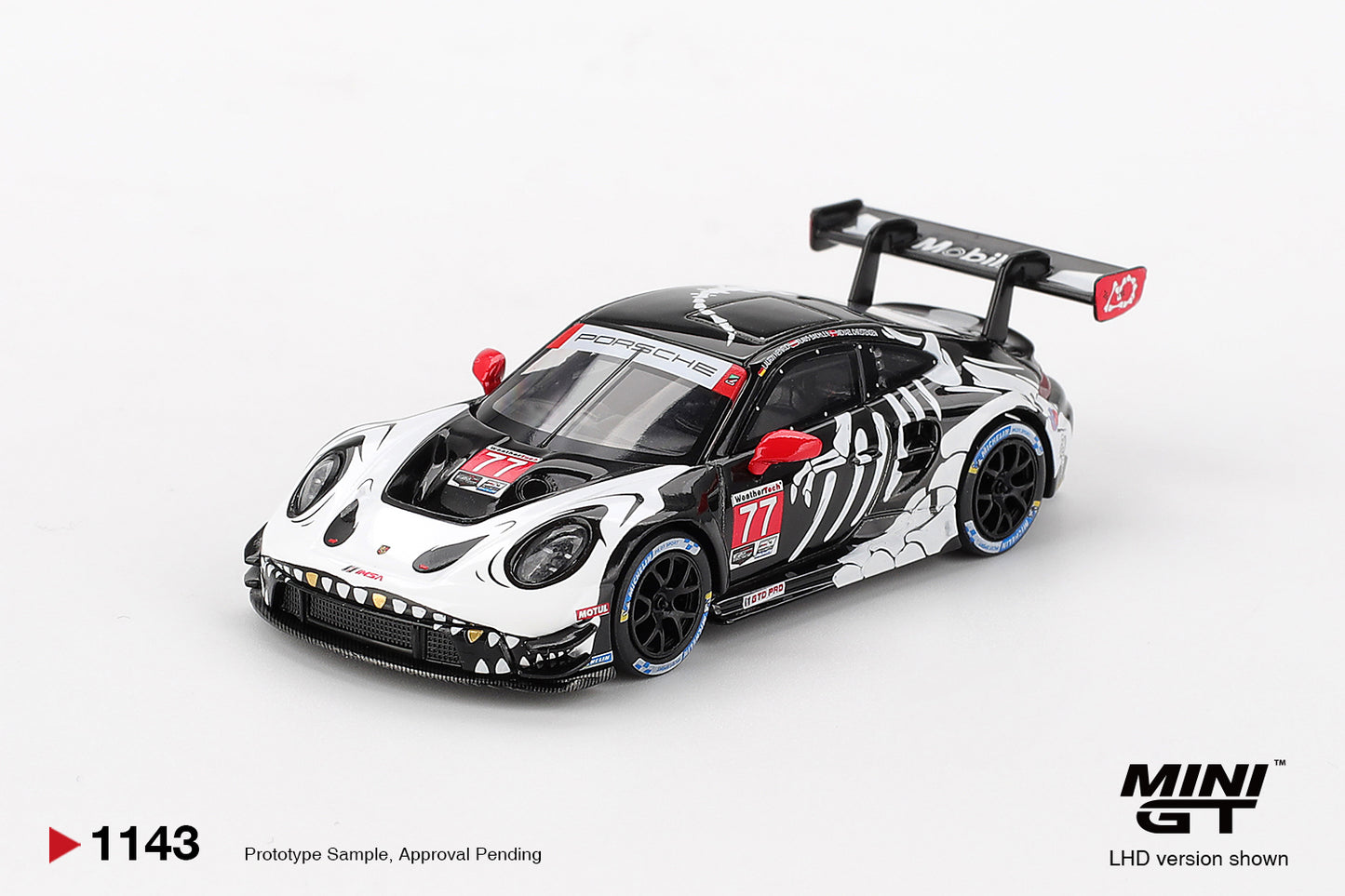 [3 Cars Bundle] Mini GT 1:64 Porsche 911 GT3 R #77 AO Racing 2025 IMSA Petit Le Mans in Paper Box Packaging (MGT01143-CH)  + [Premium Resin Model] Fine Works 1:64 Aventador LP700-4 Black White Panel Lines+ Fine Works 1:64 Camaro Transformers White