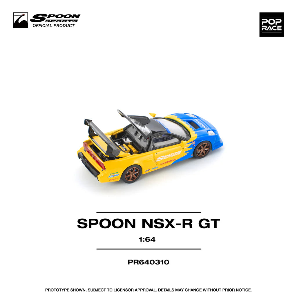 Pop Race 1:64 Honda Spoon NSX-R GT Opening Hood Detailed Engine Spoon Official Licensed (PR640310)