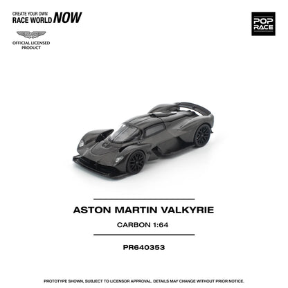 Pop Race 1:64 Aston Martin Valkyrie Carbon Opening Rear Hood Detailed Engine (PR640353)