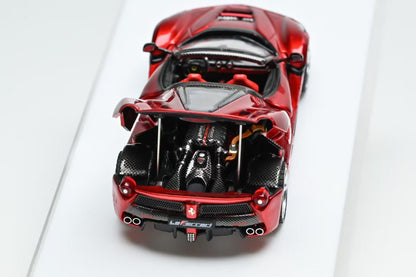 Street Buster 1:64 LaFerrari F150 Aperta Soft Top Rosso Maranello Metallic Red Openable Rear Hood Detailed Engine