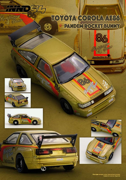 INNO64 1:64 PANDEM ROCKET BUNNY AE86 Levin (IN64-AE86P-GLD)