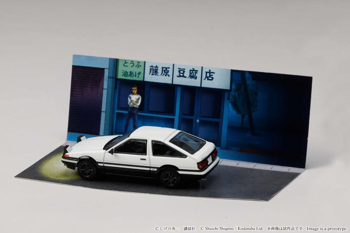Hobby Japan x JDM64 1:64 Toyota SPRINTER TRUENO (AE86) / INITIAL D Takumi Fujiwara vs Takeshi Nakazato (with 2 Collector Cards)