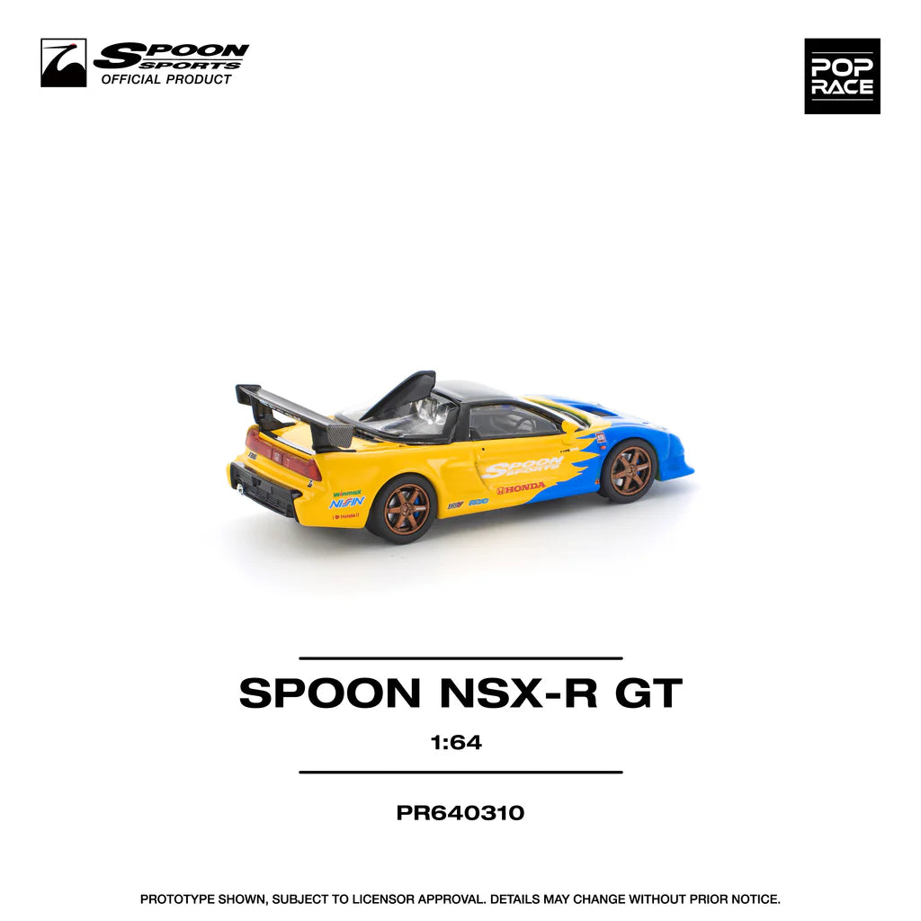 Pop Race 1:64 Honda Spoon NSX-R GT Opening Hood Detailed Engine Spoon Official Licensed (PR640310)