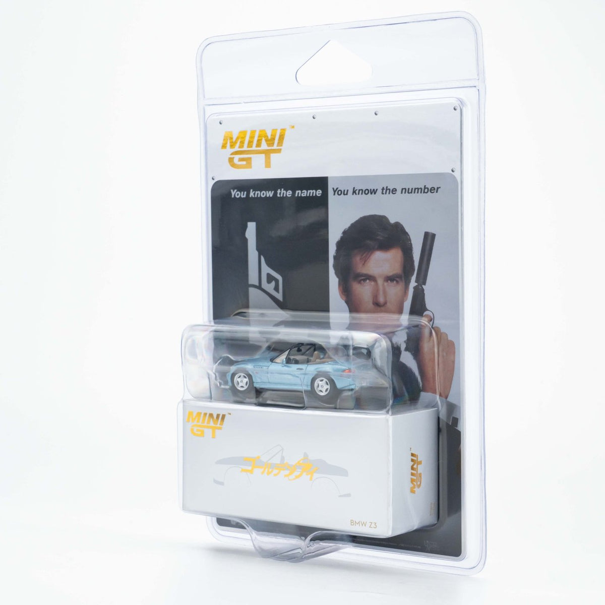 Mini GT 1:64 BMW Z3 “GoldenEye” in Blaster Packaging Japanese Version (MGT00914-007J)