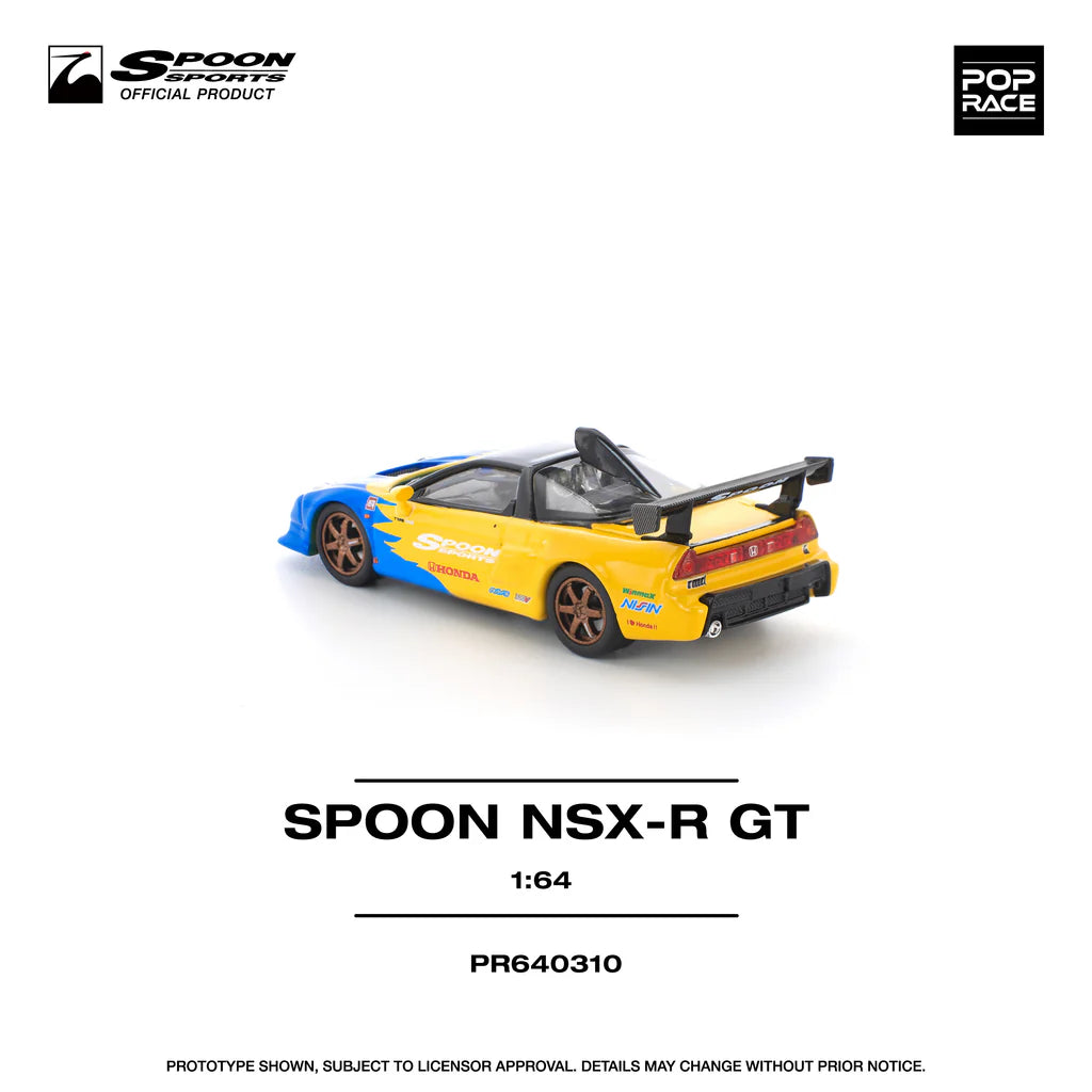 Pop Race 1:64 Honda Spoon NSX-R GT Opening Hood Detailed Engine Spoon Official Licensed (PR640310)