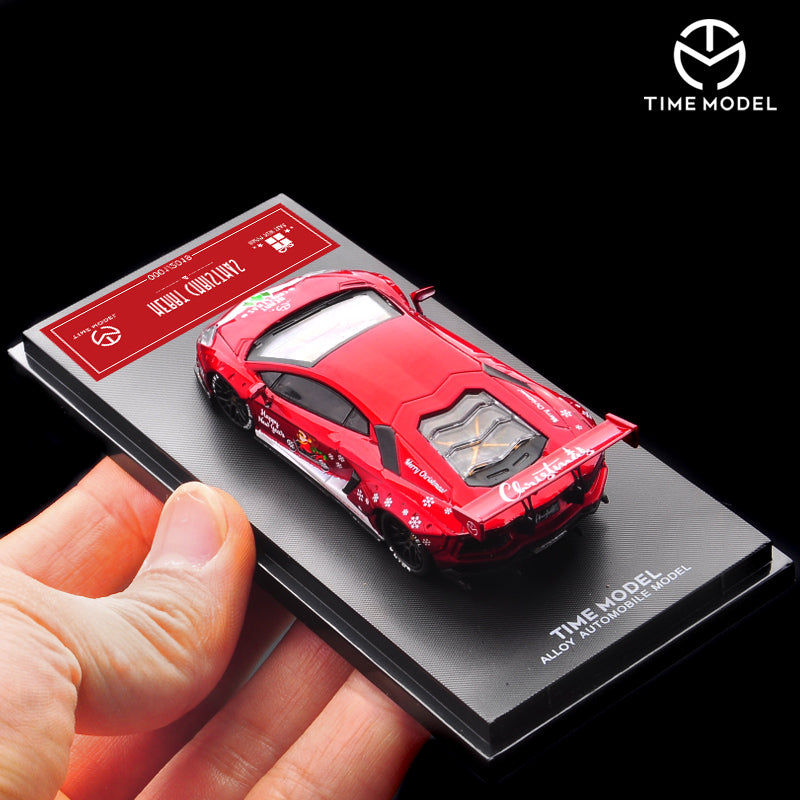 Time Micro 1/64 Lamborghini Aventador LP 700 Christmas Edition Red