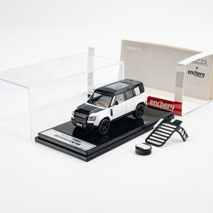 GCD X Enchery 1:64 Land Rover Defender 110 Black White Panda LHD