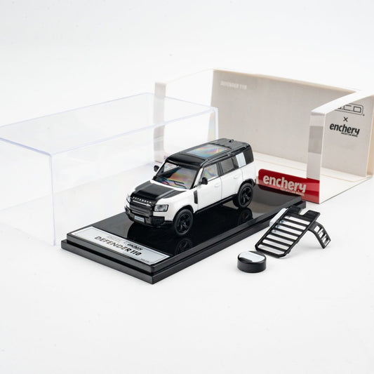 GCD X Enchery 1:64 Land Rover Defender 110 Black White Panda LHD
