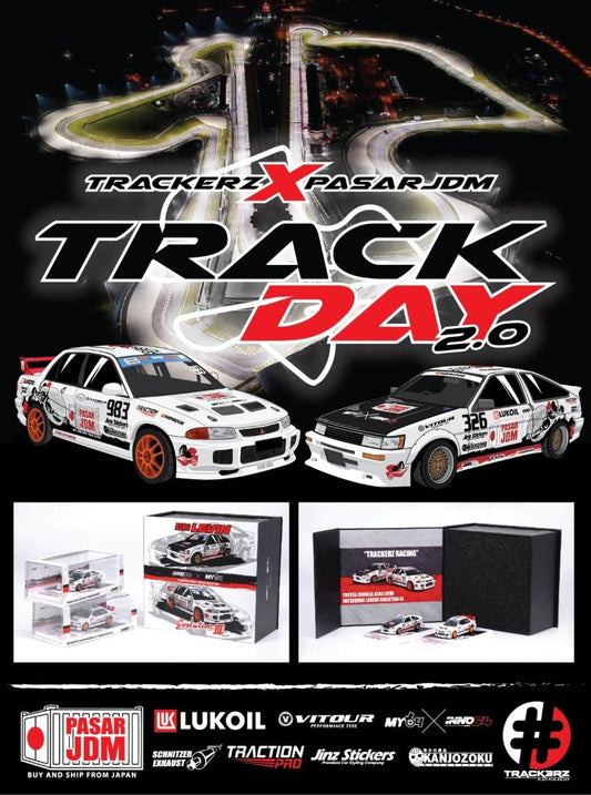 INNO64 1:64 Toyota Corolla AE86 LEVIN & Mitsubishi Lancer Evolution III Malaysia Special Edition "TRACKERZ RACING" Twin Cars Box Set Collection