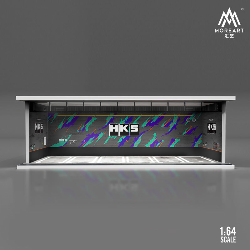 MoreArt 1/64 Car Park Garage Diorama with LED Light- HKS Edition