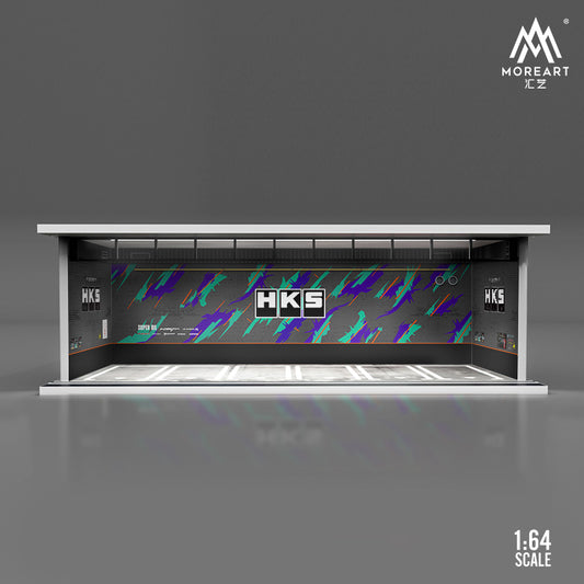 MoreArt 1/64 Car Park Garage Diorama with LED Light- HKS Edition