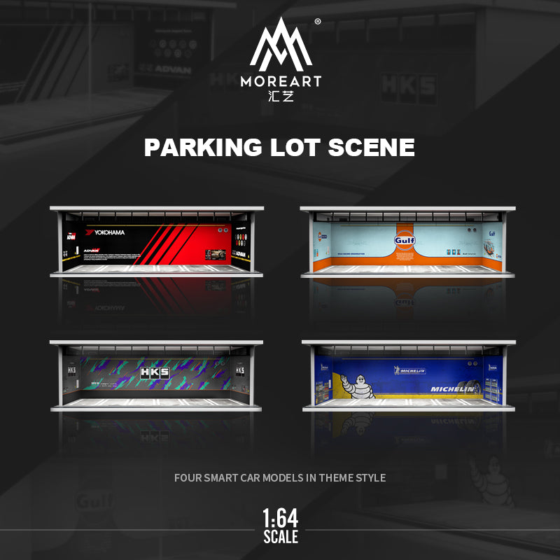 MoreArt 1/64 Car Park Garage Diorama with LED Light- ADVAN Edition