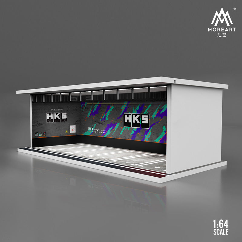 MoreArt 1/64 Car Park Garage Diorama with LED Light- HKS Edition