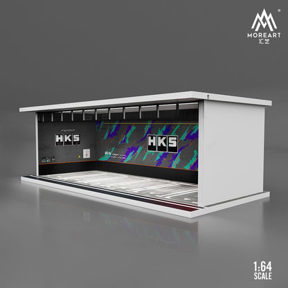 MoreArt 1/64 Car Park Garage Diorama with LED Light- HKS Edition