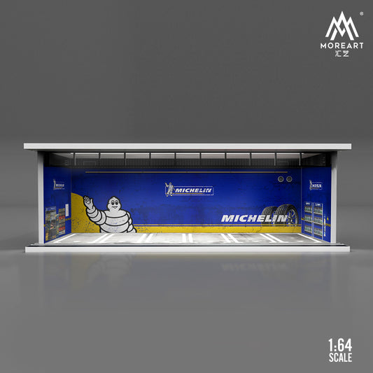 MoreArt 1/64 Parking Lot Scene Diorama with LED Light- Michelin Edition