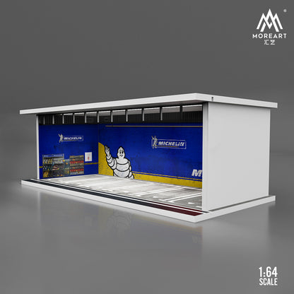 MoreArt 1/64 Parking Lot Scene Diorama with LED Light- Michelin Edition