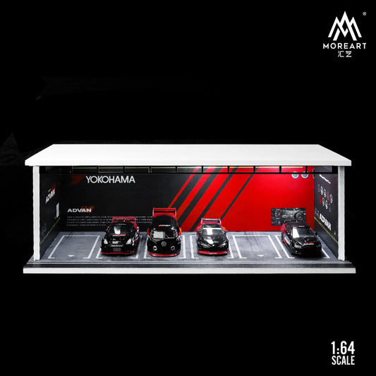 MoreArt 1/64 Car Park Garage Diorama with LED Light- ADVAN Edition