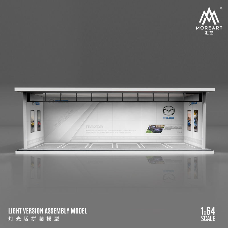 MoreArt 1/64 Parking Lot Scene Diorama with LED Light- Mazda Edition