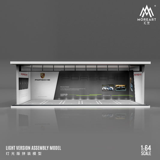 MoreArt 1/64 Car Park Garage Diorama with LED Light- Porsche Edition