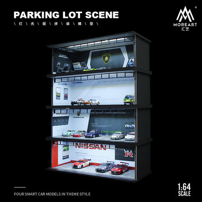 MoreArt 1/64 Parking Lot Scene Diorama with LED Light- Mazda Edition