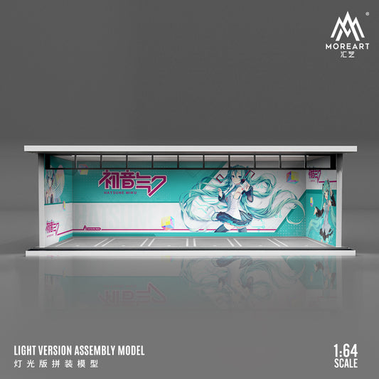 MoreArt 1/64 Car Park Garage Diorama with LED Light- Japanese Anime Hatsune Miku Edition