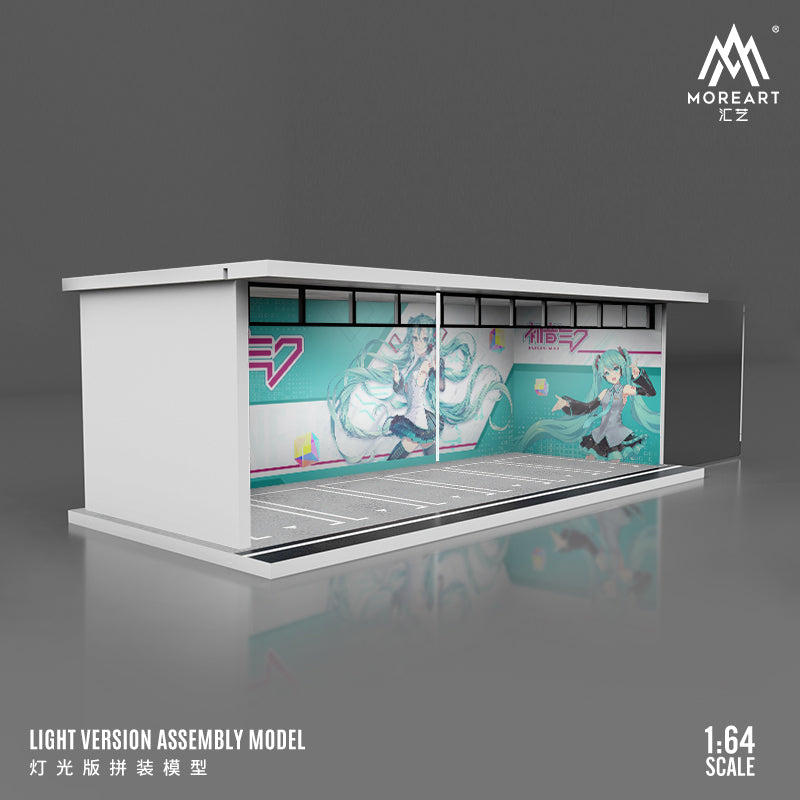 MoreArt 1/64 Car Park Garage Diorama with LED Light- Japanese Anime Hatsune Miku Edition