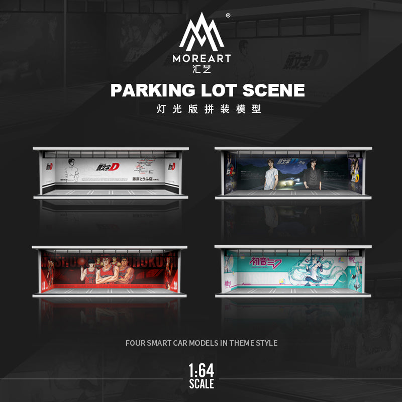 MoreArt 1/64 Car Park Garage Diorama with LED Light- Japanese Anime Hatsune Miku Edition