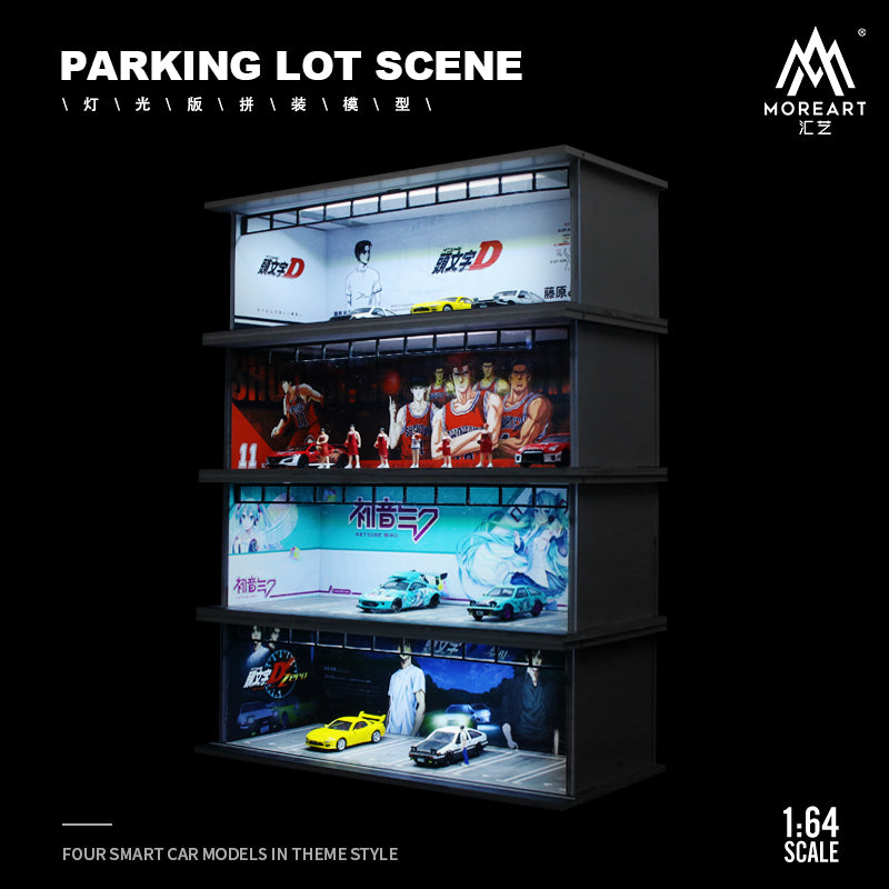 MoreArt 1/64 Car Park Garage Diorama with LED Light- Japanese Anime Hatsune Miku Edition