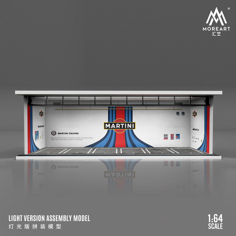 MoreArt 1/64 Car Park Garage Diorama with LED Light- Martini Edition