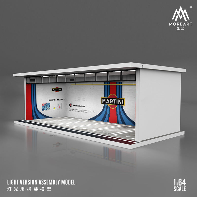 MoreArt 1/64 Car Park Garage Diorama with LED Light- Martini Edition