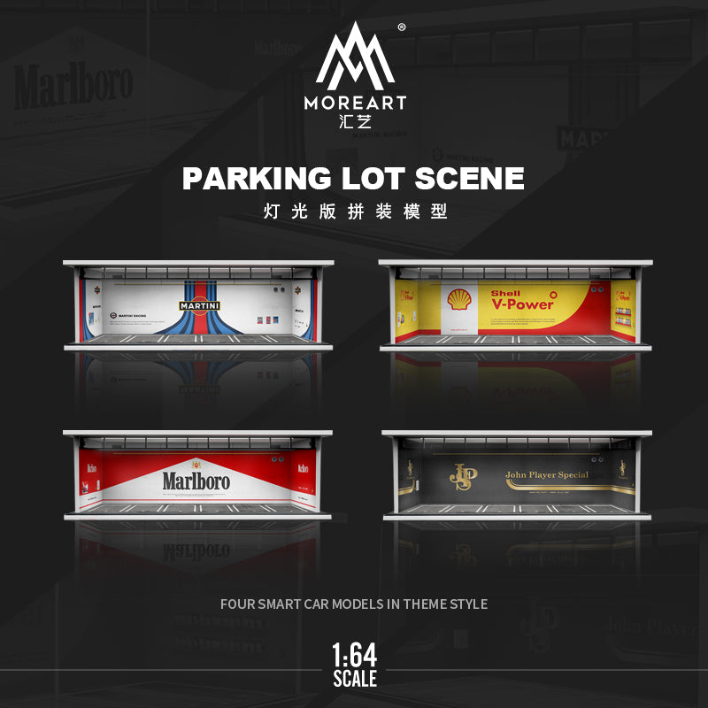 MoreArt 1/64 Car Park Garage Diorama with LED Light- Shell Edition