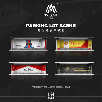 MoreArt 1/64 Car Park Garage Diorama with LED Light- Shell Edition