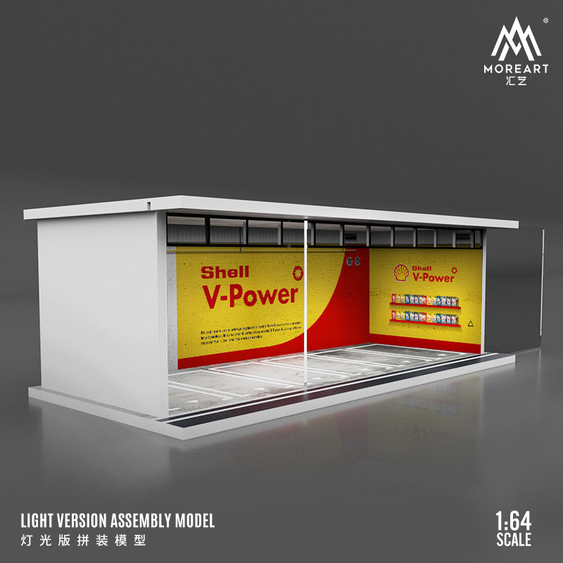 MoreArt 1/64 Car Park Garage Diorama with LED Light- Shell Edition