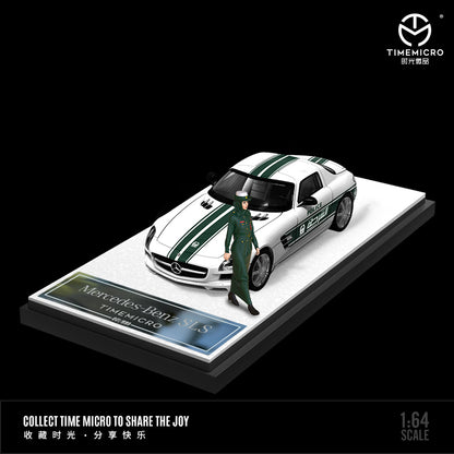 Time Micro 1/64 Mercedes Benz SLS Dubai Police Car with Police Woman Model Figure