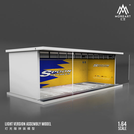 MoreArt 1/64 Parking Lot Scene Diorama with LED Light- Spoon Edition