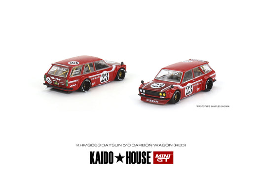 Mini GT- 1/64 Datsun KAIDO 510 Wagon CARBON FIBER V2 Kaido House (KHMG063)