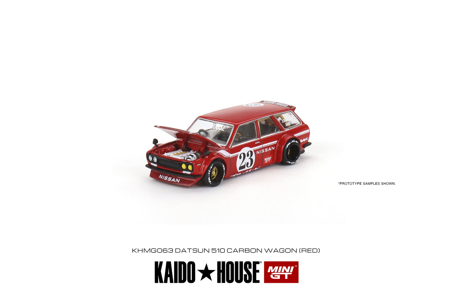 Mini GT- 1/64 Datsun KAIDO 510 Wagon CARBON FIBER V2 Kaido House (KHMG063)