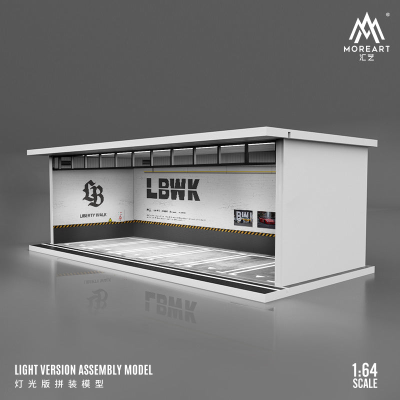 MoreArt 1/64 Car Park Garage Diorama with LED Light- Liberty Walk LBWK Edition
