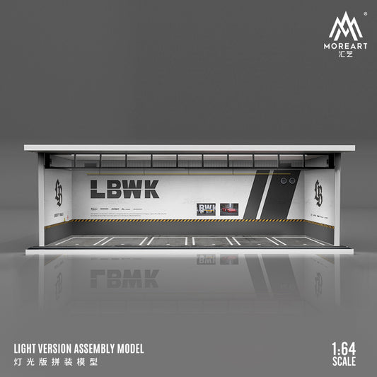 MoreArt 1/64 Car Park Garage Diorama with LED Light- Liberty Walk LBWK Edition