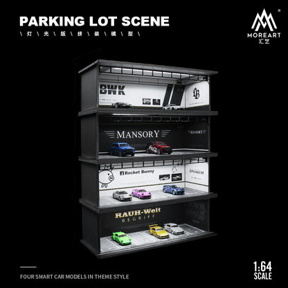 MoreArt 1/64 Car Park Garage Diorama with LED Light- Liberty Walk LBWK Edition