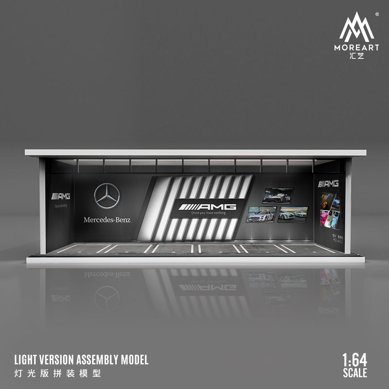 MoreArt 1/64 Car Park Garage Diorama with LED Light- Mercedes Benz AMG Edition